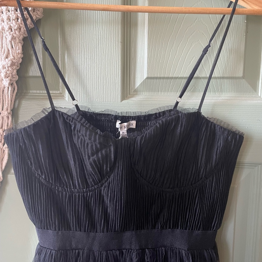 Moon River Black Textured Dress